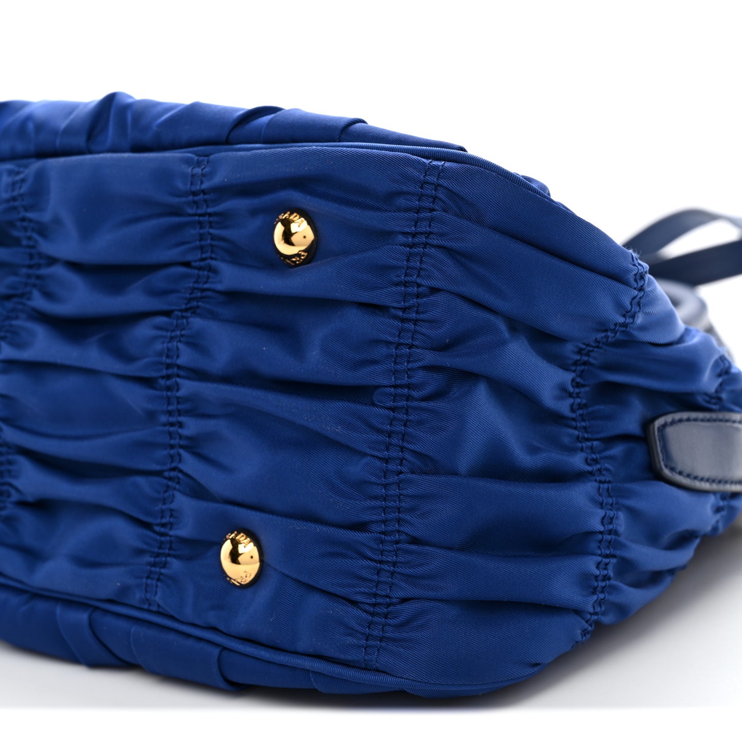 Tessuto Nylon Gaufre Shopping Satchel Bluette