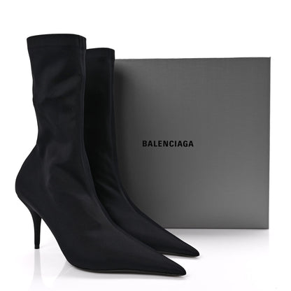 Balenciaga Matte Spandex Extreme Pointed Toe Knife 80mm Ankle Boots 38 Black 7 of 7