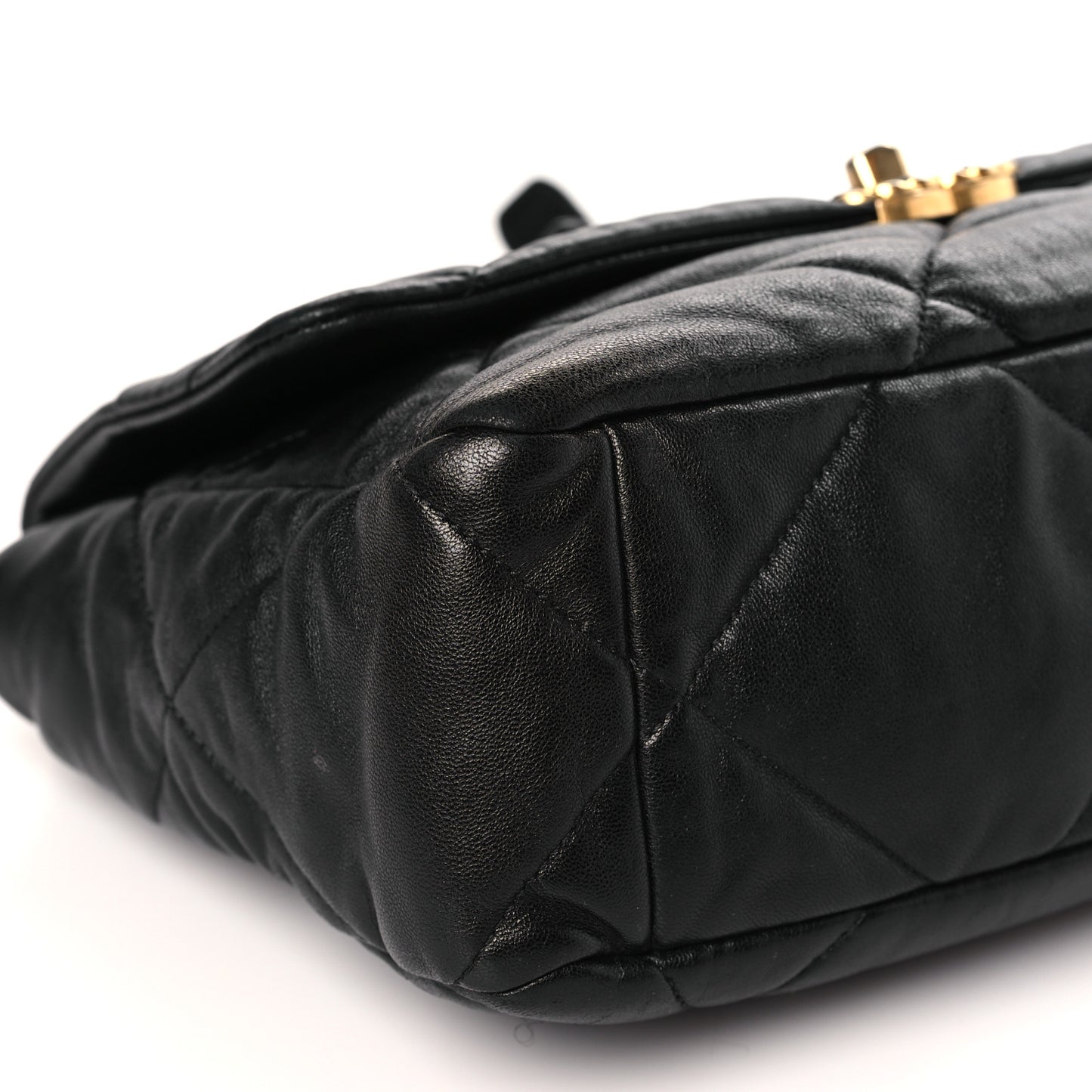 Lambskin Quilted Large Chanel 19 Flap Black