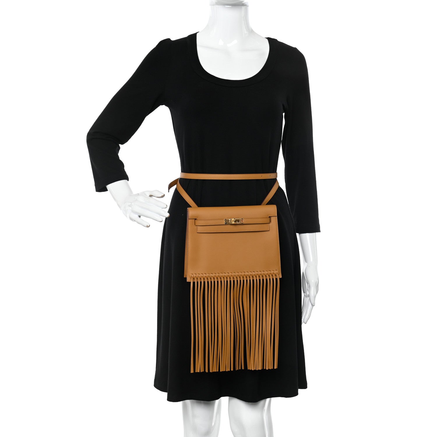 Hermes Swift Kelly Danse Anate Fringed Belt Bag Sesame 2 of 11