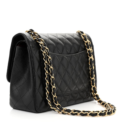 Chanel Caviar Quilted Jumbo Double Flap Black 3 of 13