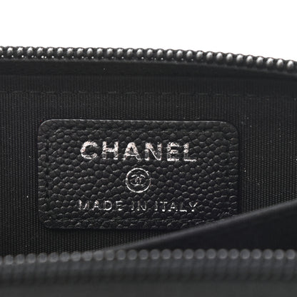 Chanel Caviar Quilted Boy Zip Around Coin Purse Wallet So Black 6 of 8