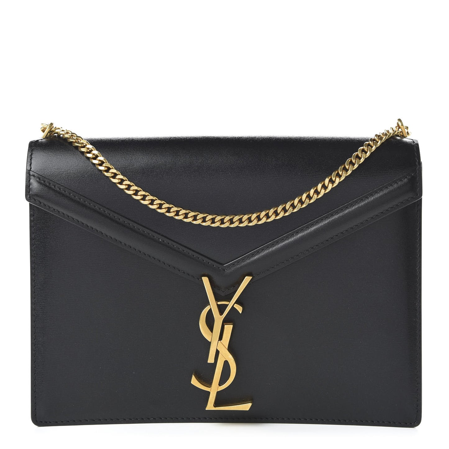 Smooth Calfskin Monogram Cassandra Clasp Bag Black