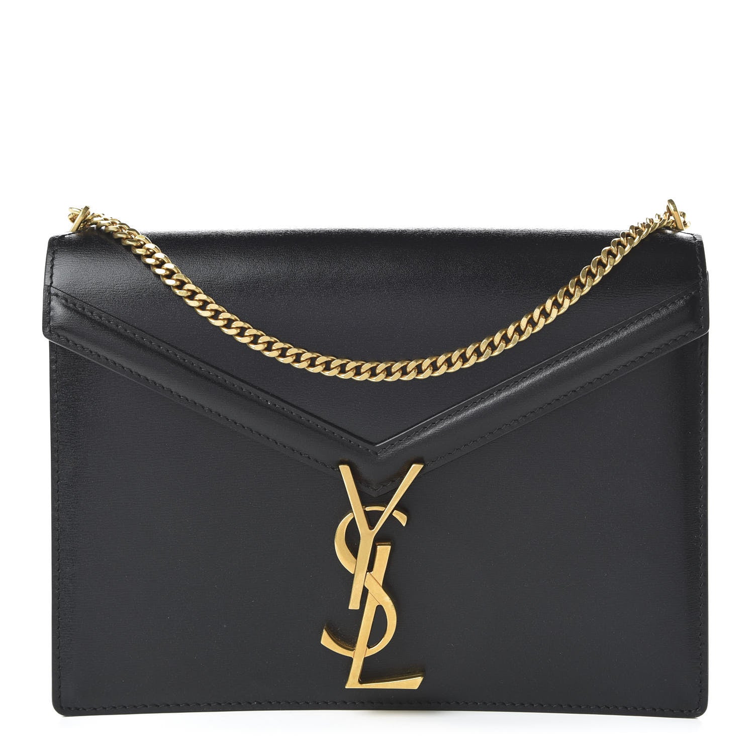 Saint Laurent Smooth Calfskin Monogram Cassandra Clasp Bag Black 1 of 9