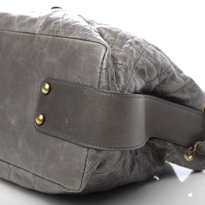 Chanel Glazed Calfskin Stingray Bindi CC Accordion Tote Grey 7 of 10