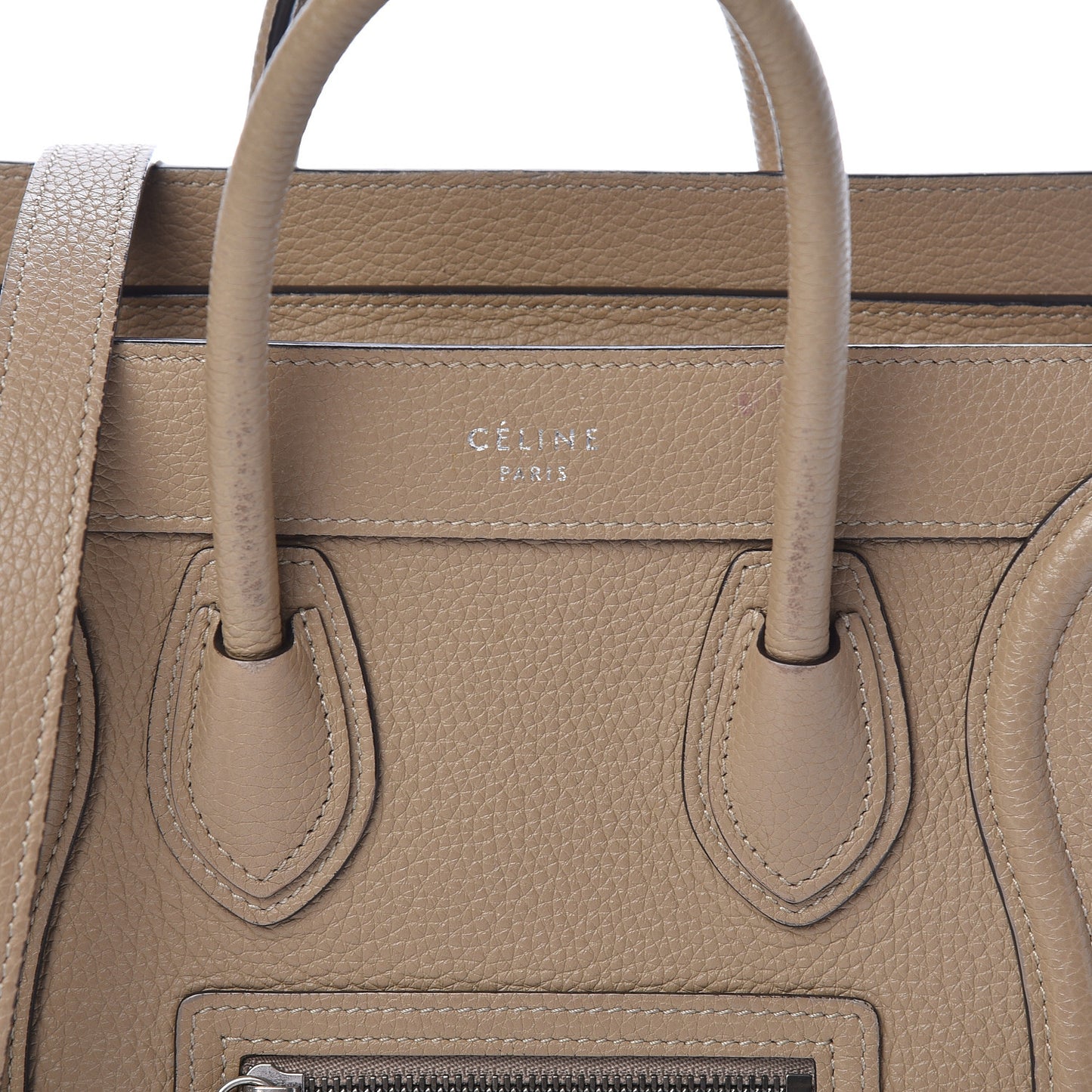 Drummed Calfskin Nano Luggage Dune