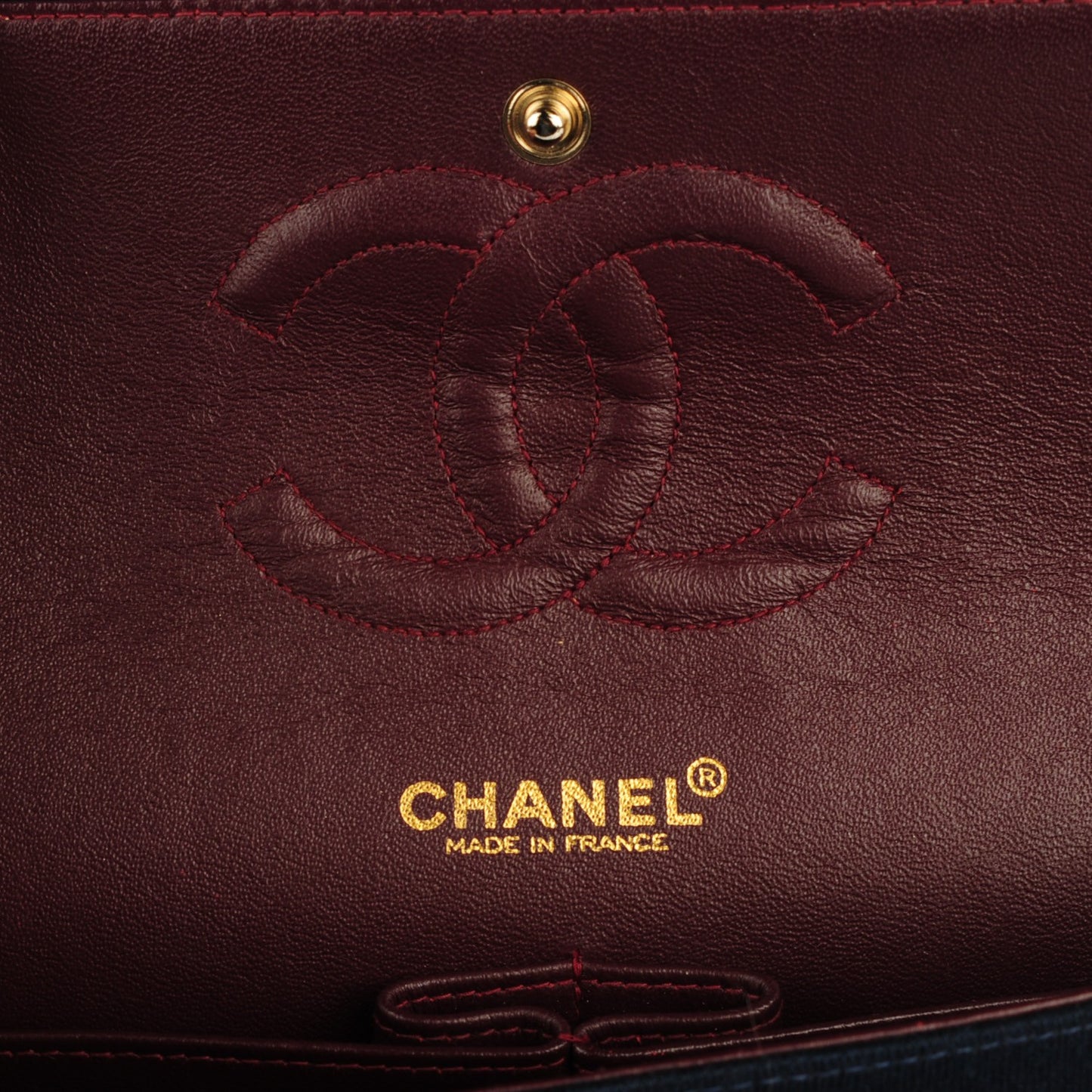 Jersey Quilted Medium Double Flap Navy