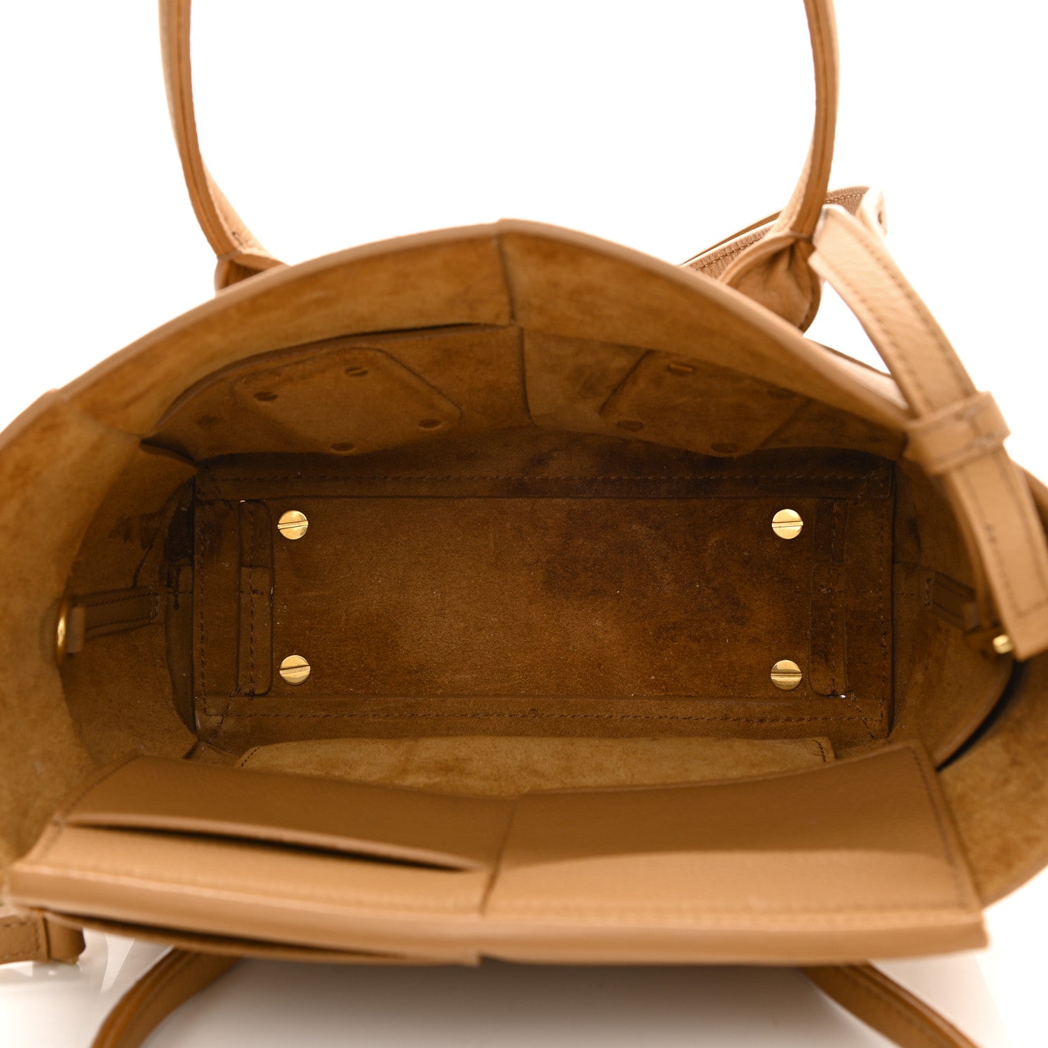Bottega Veneta Grained Calfskin Maxi Intrecciato Mini Arco Caramel 5 of 11