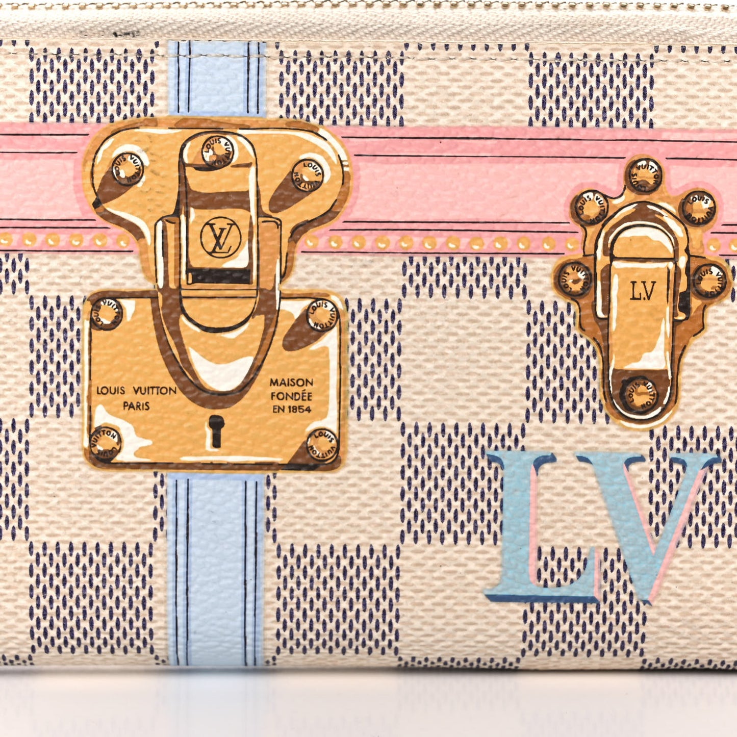 Damier Azur Summer Trunks Clemence Wallet