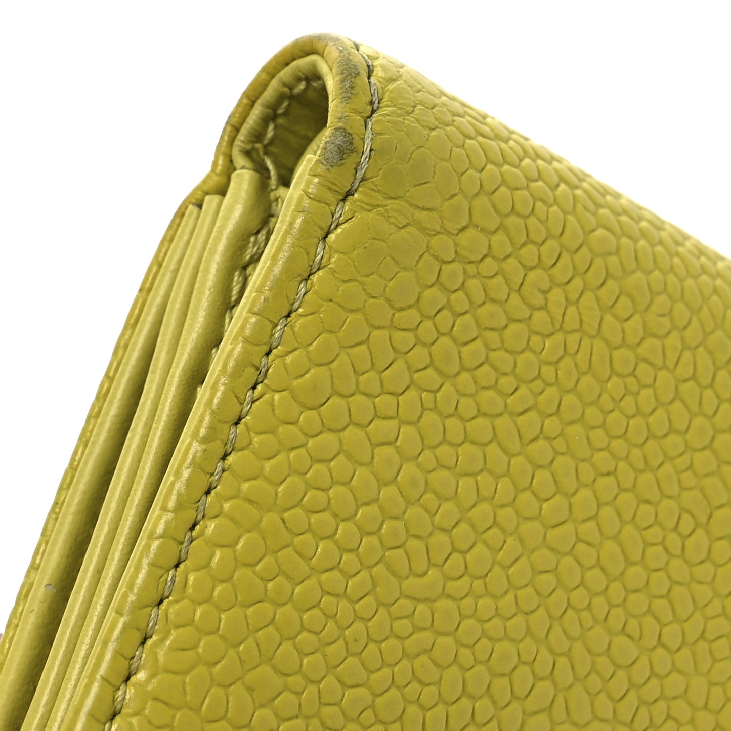 Caviar Timeless CC Compact French Wallet Yellow