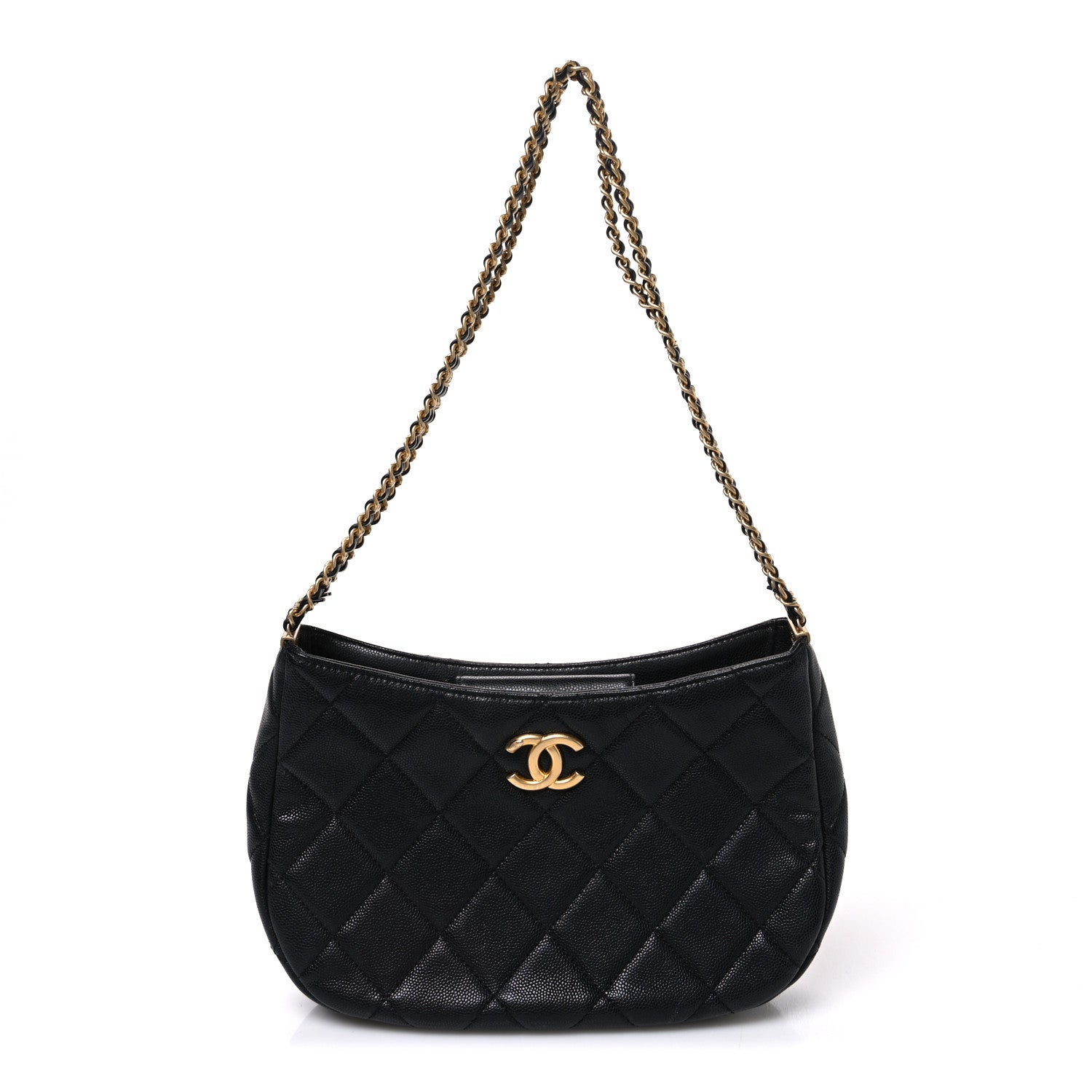 Chanel Caviar Quilted Triple Chain Hobo Black 1 of 10
