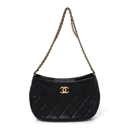 Chanel Caviar Quilted Triple Chain Hobo Black 1 of 10