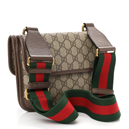Gucci GG Supreme Monogram Web Small Neo Vintage Double Flap Messenger Bag Beige New Acero 2 of 7
