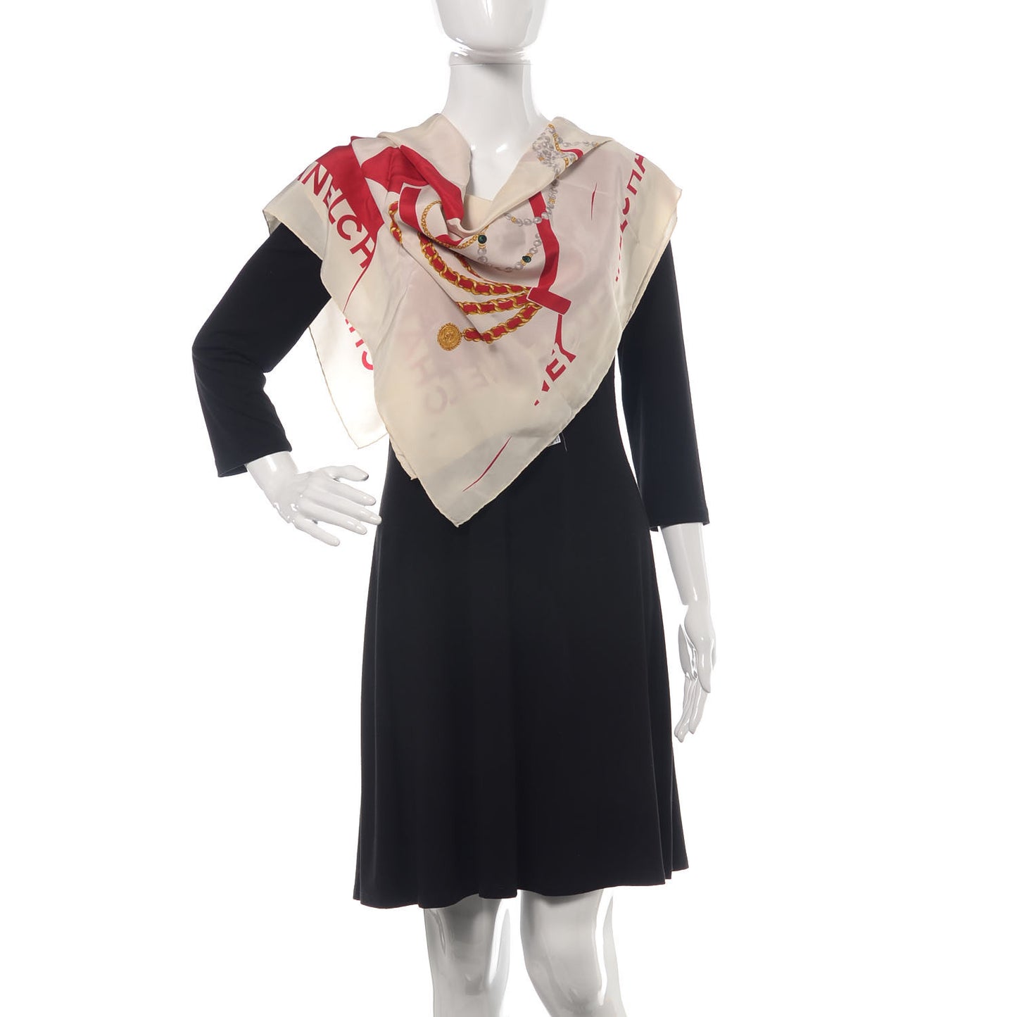 Silk Coco Scarf Red White