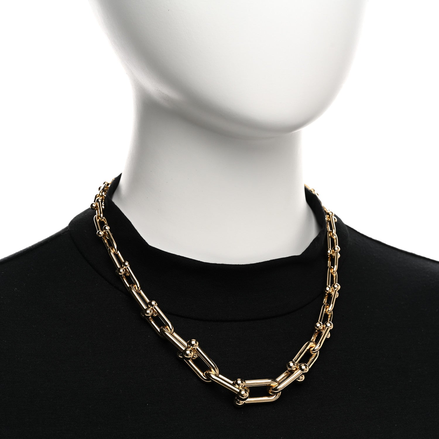 Tiffany 18K Yellow Gold Hardwear Graduated Link Necklace 2 of 6