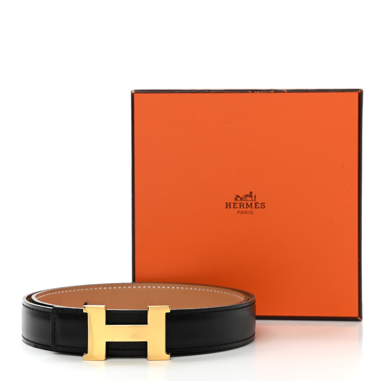 Hermes Box Epsom 24mm Mini Constance H Belt 70 Black Gold 7 of 7