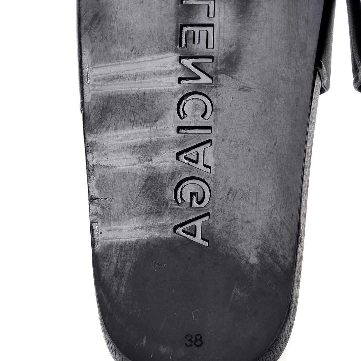 Nappa Logo Pool Slide Sandals 38 Black White