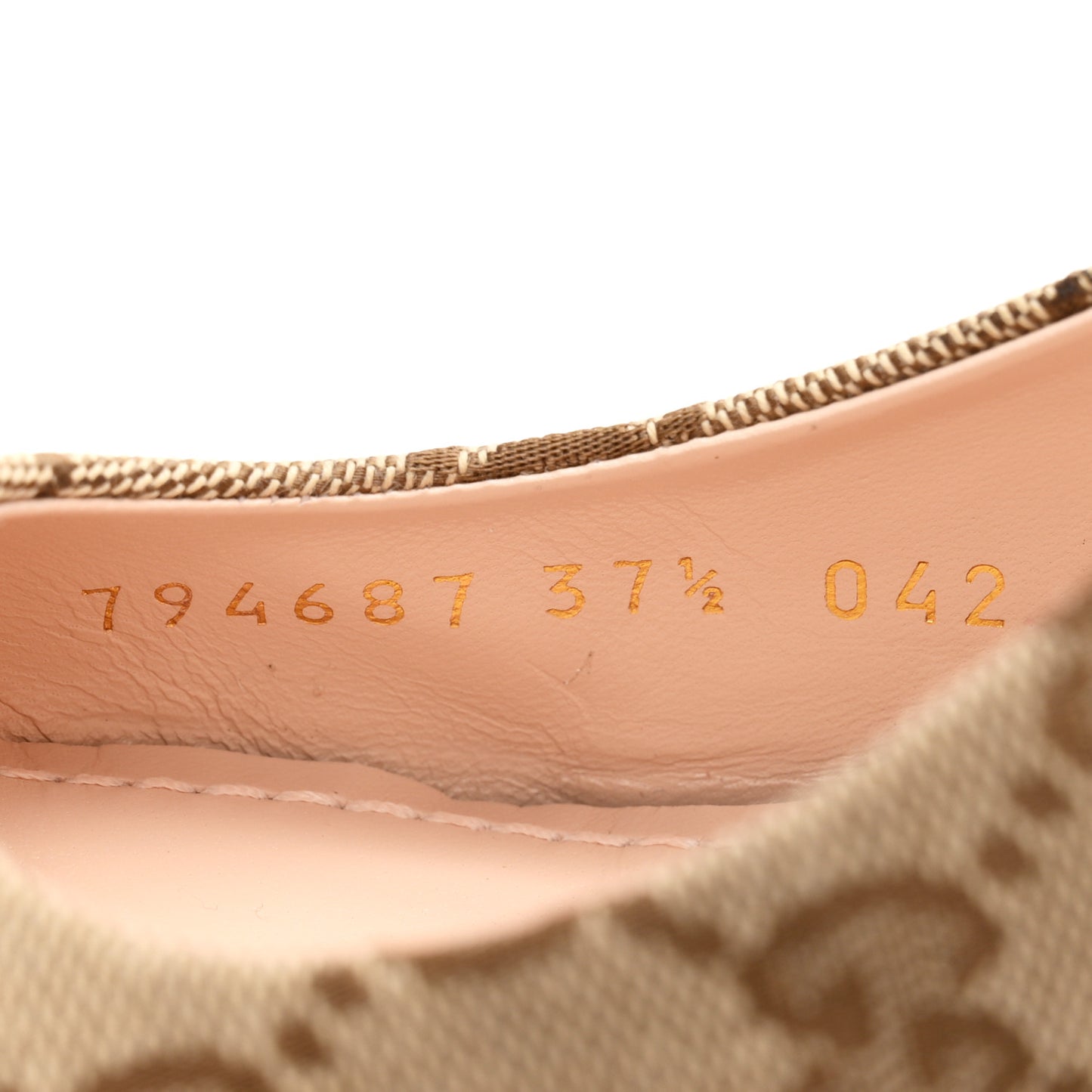 Canvas GG Monogram Horsebit Slingback Pumps 37.5 Beige Ebony Cocoa