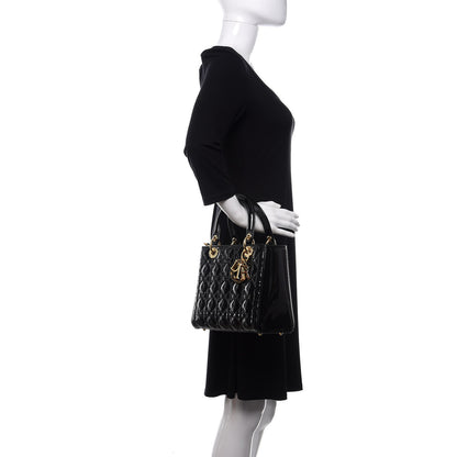 Christian Dior Patent Cannage Medium Lady Dior Black 3 of 12