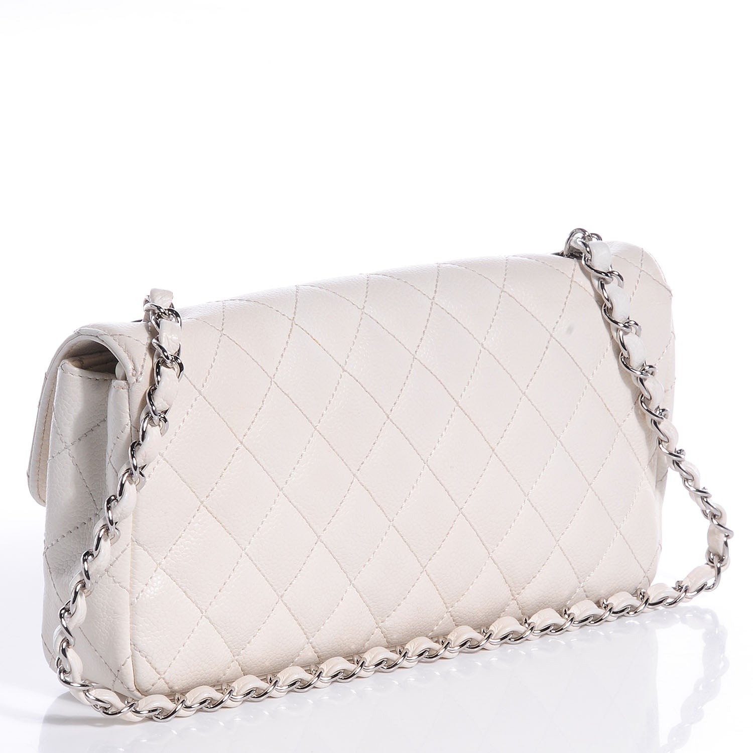 Chanel Caviar East West Flap White 3 of 8