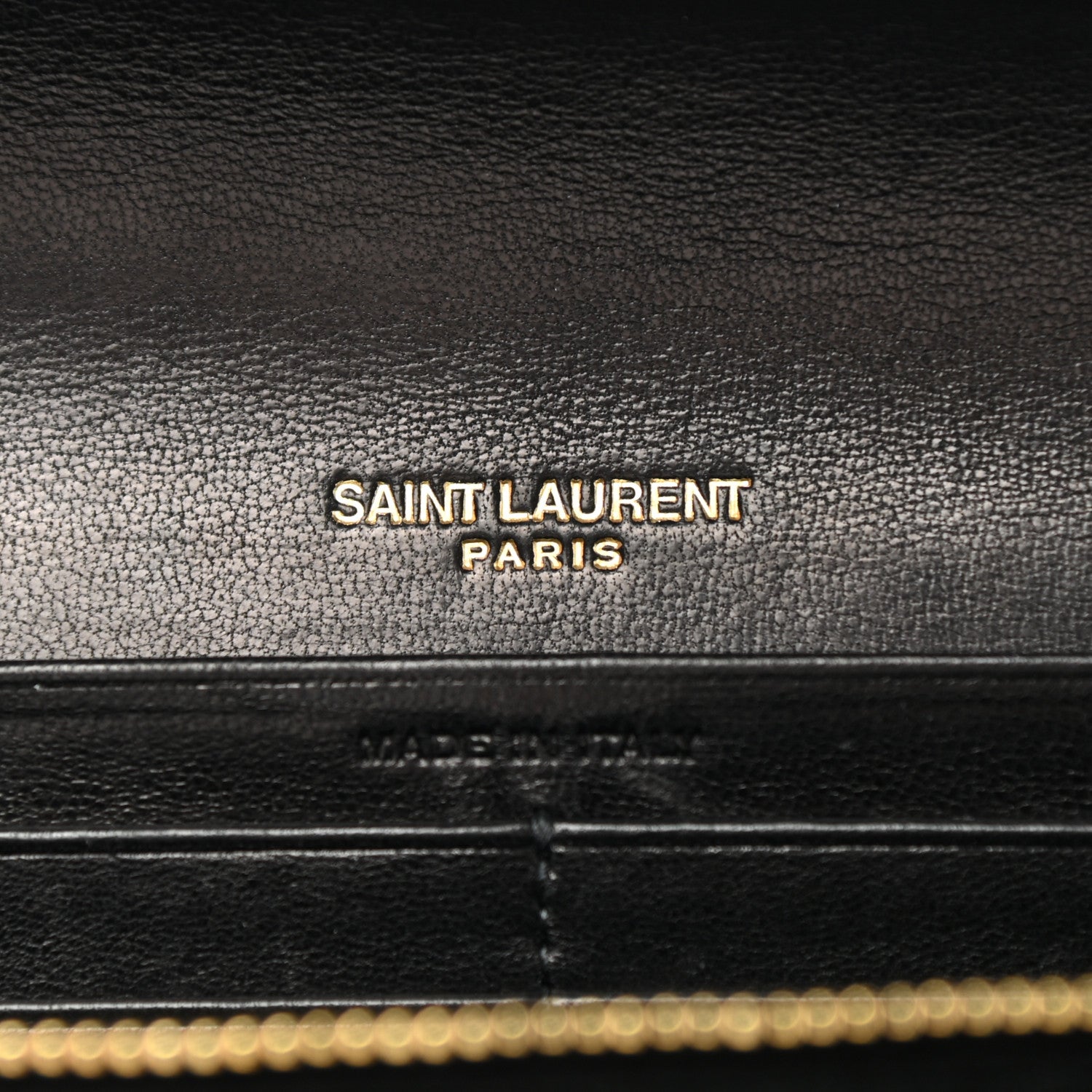 Saint Laurent Lambskin Quilted Monogram Large Gabbie Flap Wallet Black 6 of 7