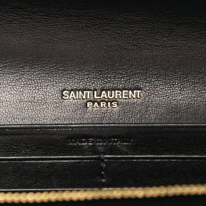 Saint Laurent Lambskin Quilted Monogram Large Gabbie Flap Wallet Black 6 of 7