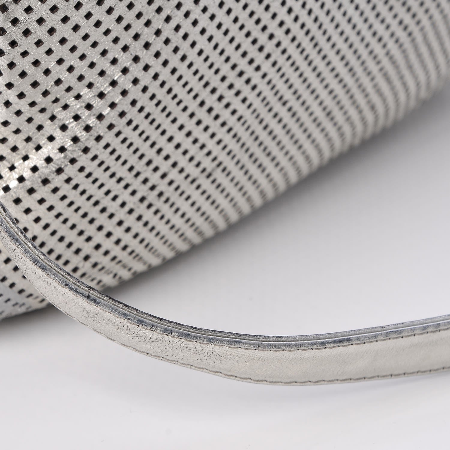 Chanel Metallic Glazed Calfskin Perforated Medium Rodeo Drive Tote Silver 13 of 19