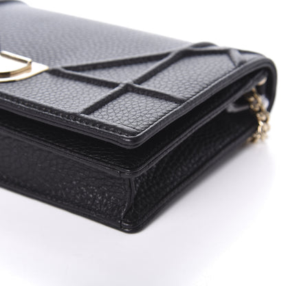 Christian Dior Grained Calfskin Diorama Wallet on Chain Pouch Black 8 of 8