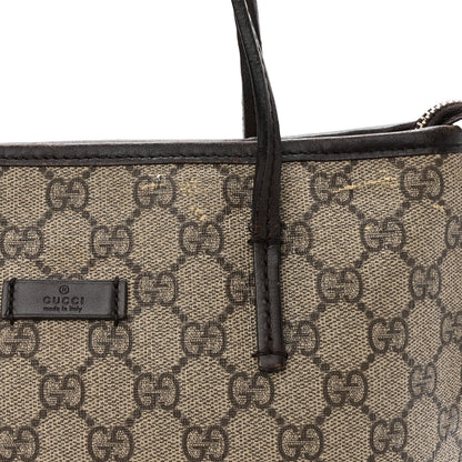 Gucci GG Supreme Monogram Small Zippered Tote Dark Brown 15 of 16