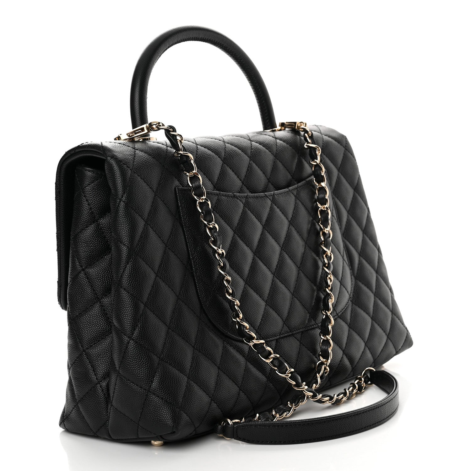 Chanel Caviar Quilted Medium Coco Handle Flap Black 3 of 10