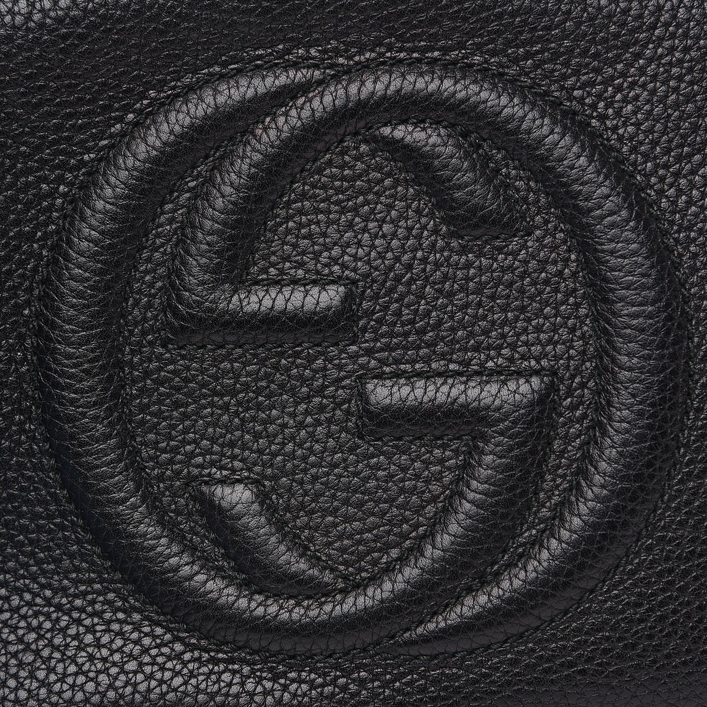 Pebbled Calfskin Small Soho Disco Bag Black