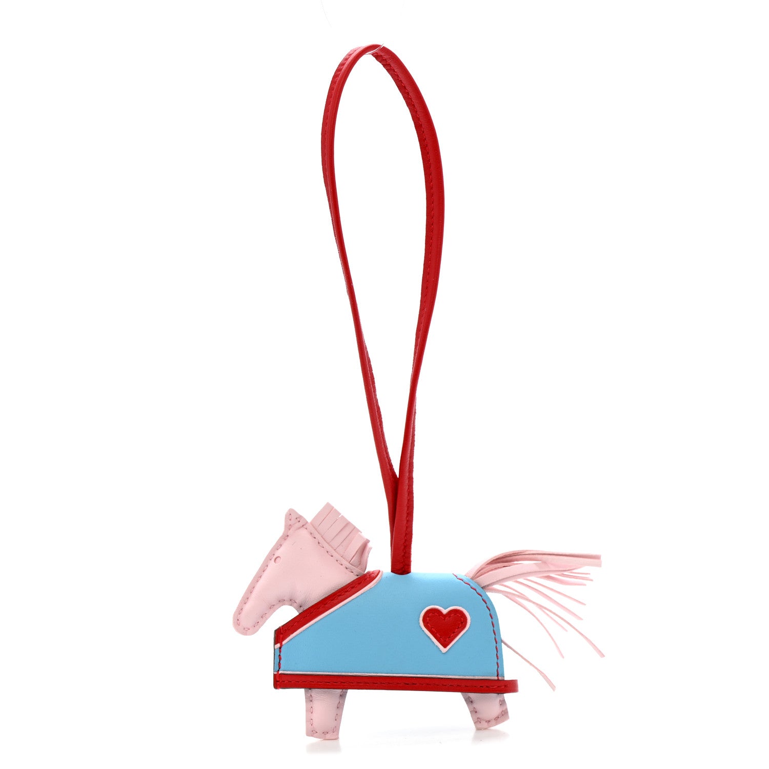 Hermes Milo Lambskin Grigri Rodeo Robeo Coeur Bag Charm PM Rose Darling Rouge Radieux Celeste 1 of 4