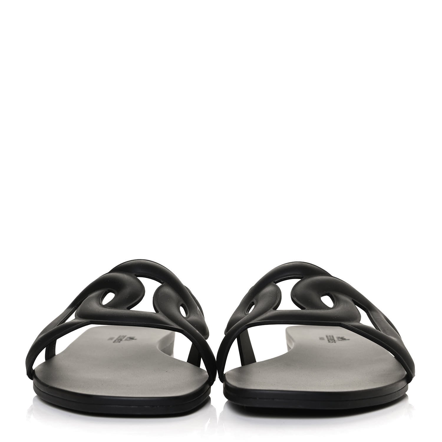 Hermes Rubber Aloha Sandals 37 Black 2 of 11