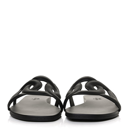 Hermes Rubber Aloha Sandals 37 Black 2 of 11