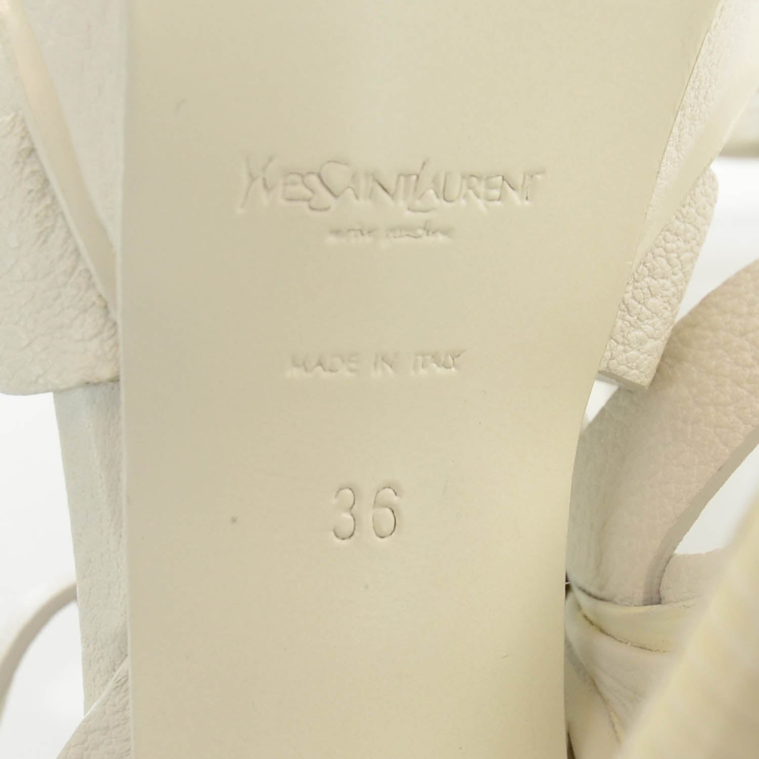 Saint Laurent Leather Tribute Platform Heels 36 White 6 of 6