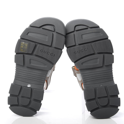 Gucci X SEGA Nappa Mesh Mens Aguru Sandals 9 Black Green Orange 5 of 8