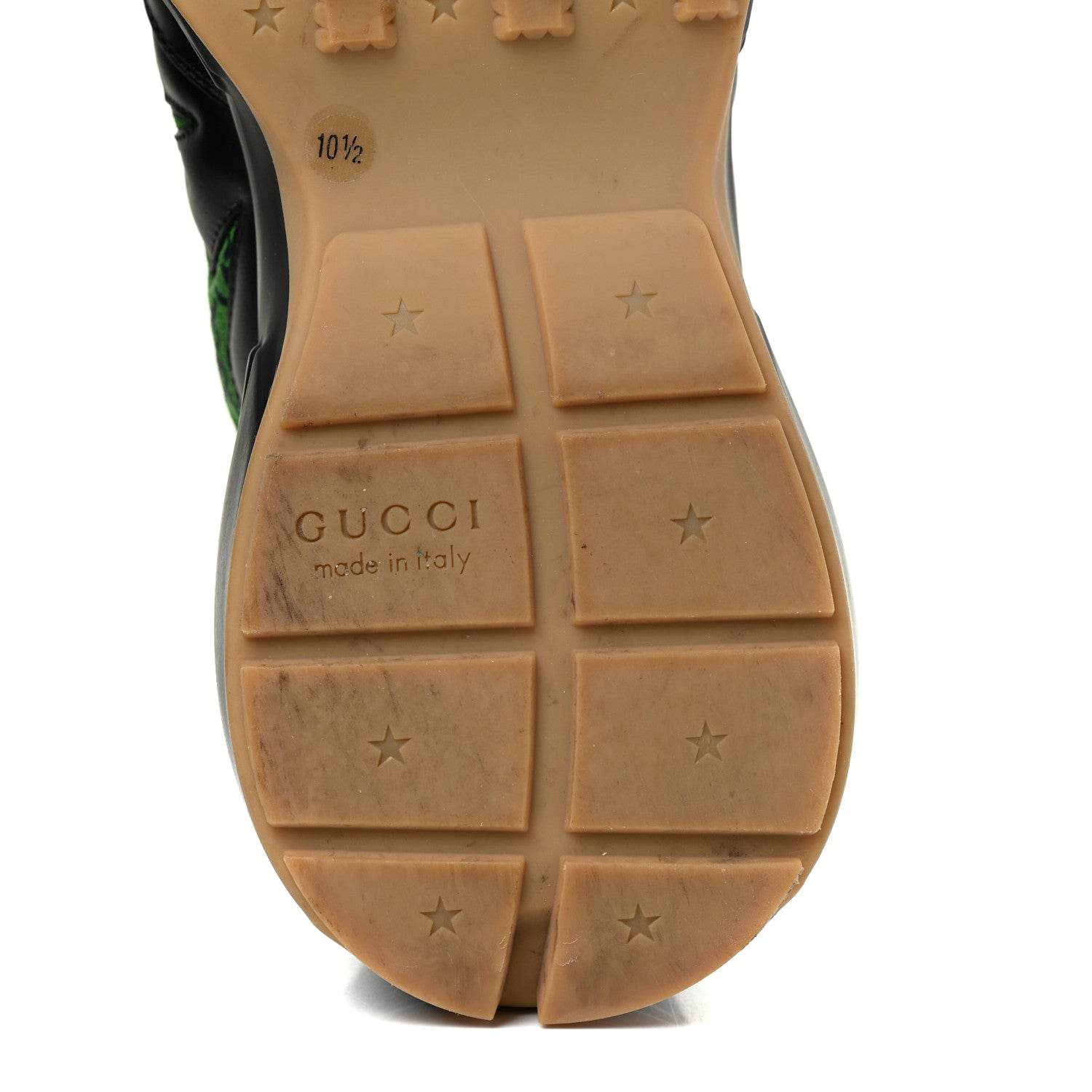 Gucci Demetra Monogram Multicolor Stars Inlay Mens Rhyton Sneakers 10.5 Black Green Blue Deep Orange 10 of 22