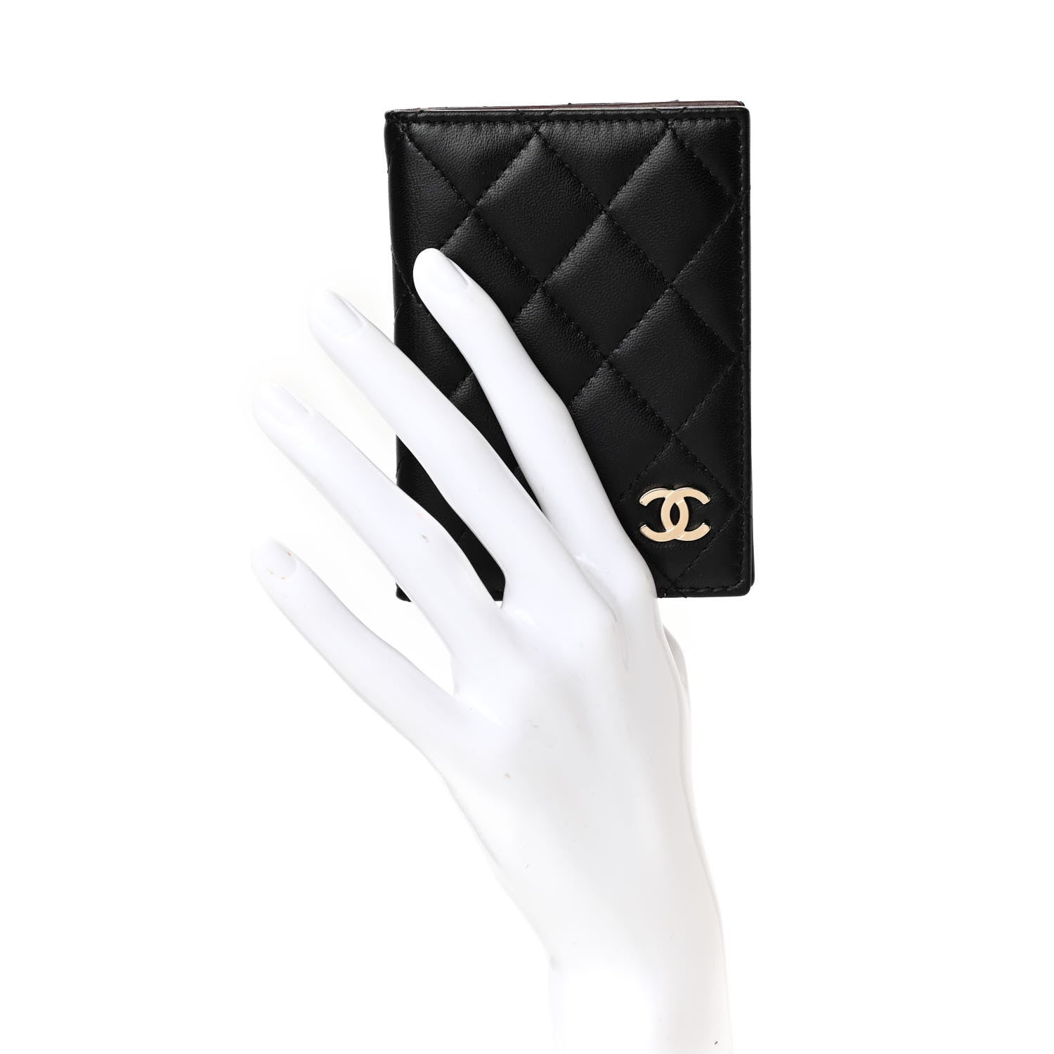 Chanel Lambskin Quilted Card Holder Wallet Black 2 of 7