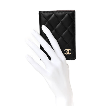 Chanel Lambskin Quilted Card Holder Wallet Black 2 of 7