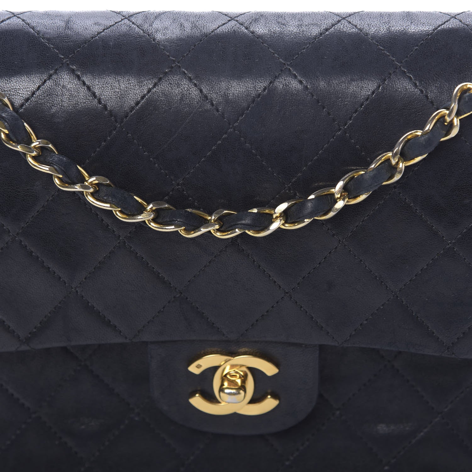 Chanel Lambskin Quilted Medium Double Flap Black 17 of 17