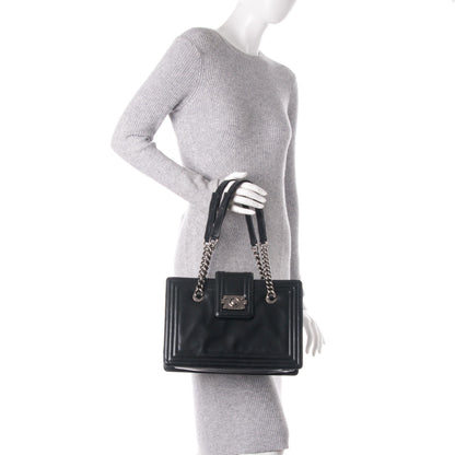 Chanel Glazed Calfskin Boy Tote Black 2 of 8