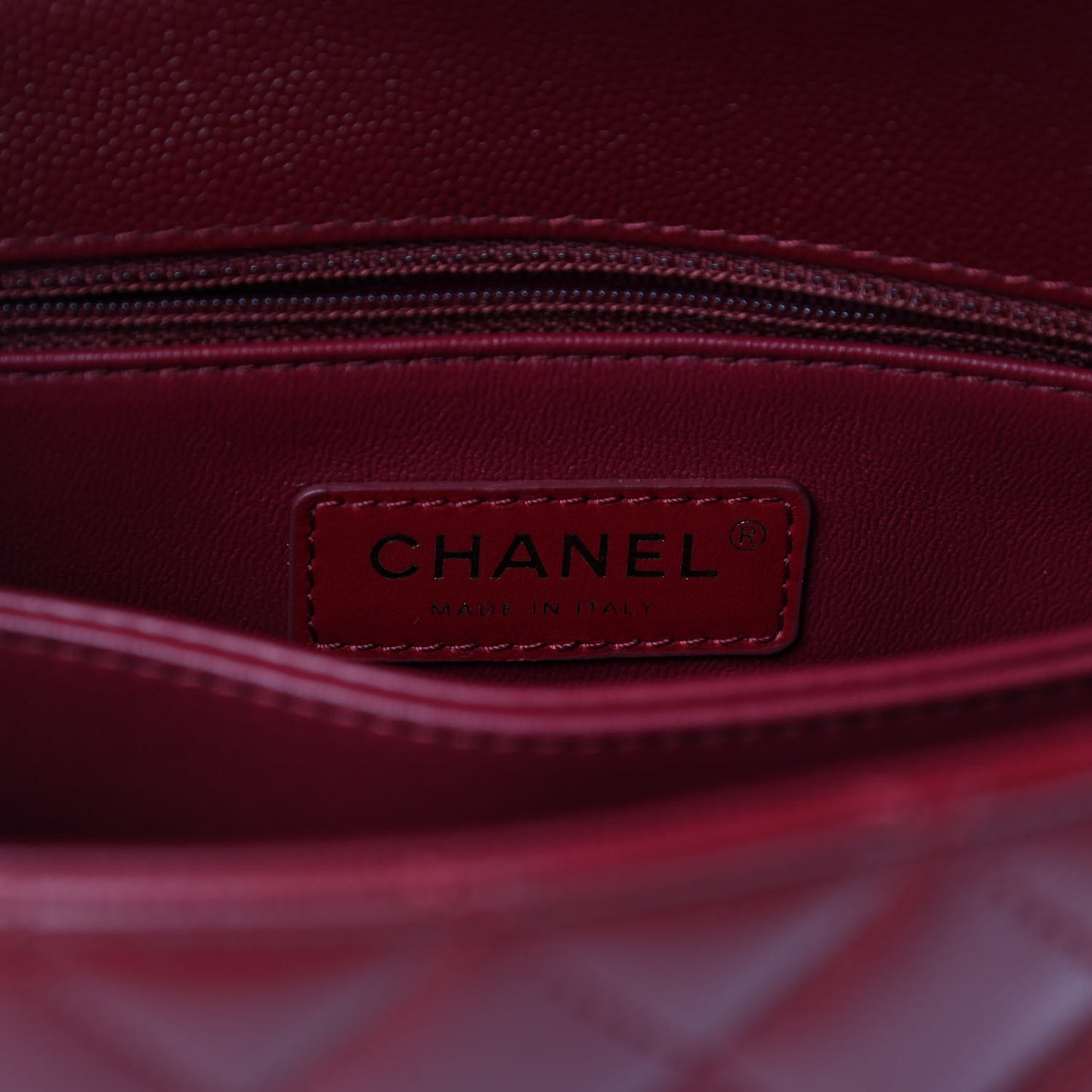 Caviar Lizard Embossed Quilted Mini Coco Handle Flap Burgundy