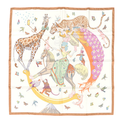 Hermes Silk Hermes Story Scarf 90 White Beige Multicolor 1 of 4