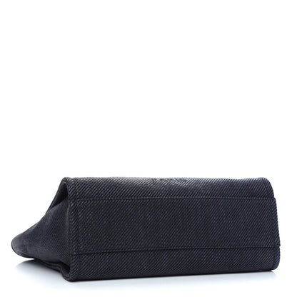 Chanel Mixed Fibers Small Deauville Tote Navy Blue 4 of 13
