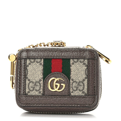 Gucci GG Supreme Monogram Textured Dollar Calfskin Web Ophidia AirPods Pro Case Beige Ebony New Acero 1 of 7