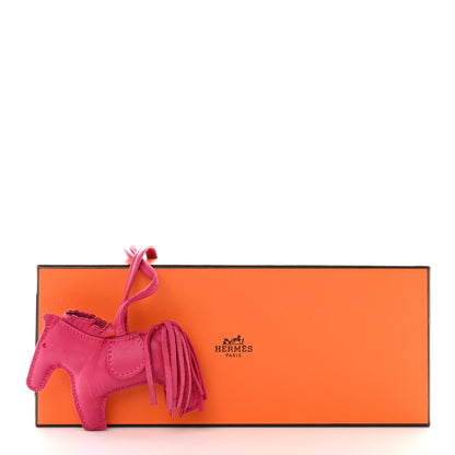 Hermes Milo Lambskin Grigri Rodeo Horse Bag Charm PM Rose Mexico 7 of 7