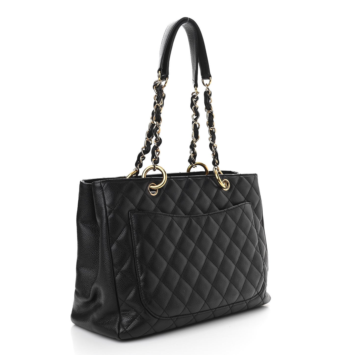 Caviar Quilted Grand Shopping Tote GST Black