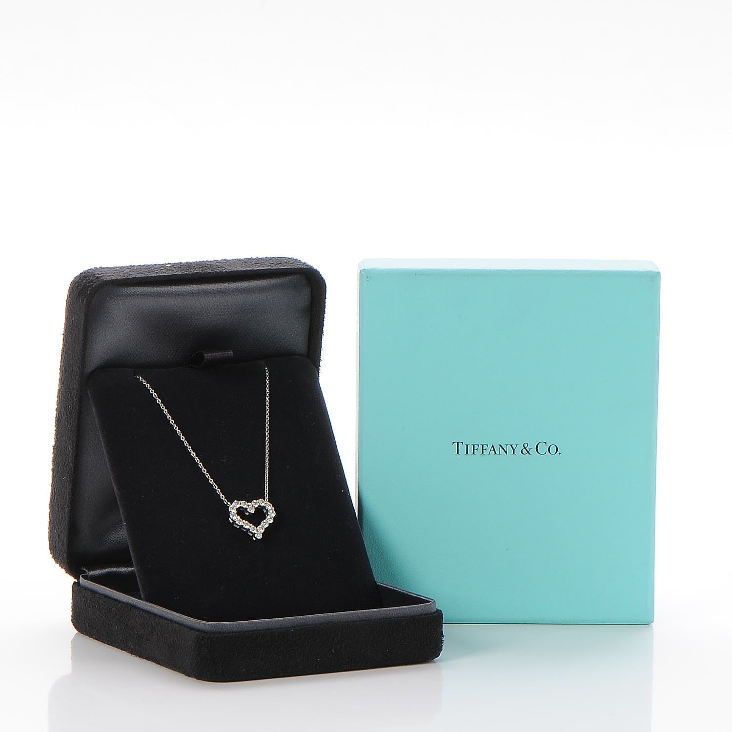 Tiffany Platinum Diamond Small Heart Pendant Necklace 6 of 6