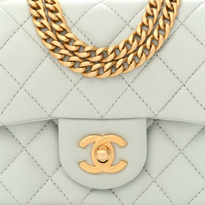 Chanel Lambskin Quilted Mini Sweet Camellia Flap Light Blue 9 of 12