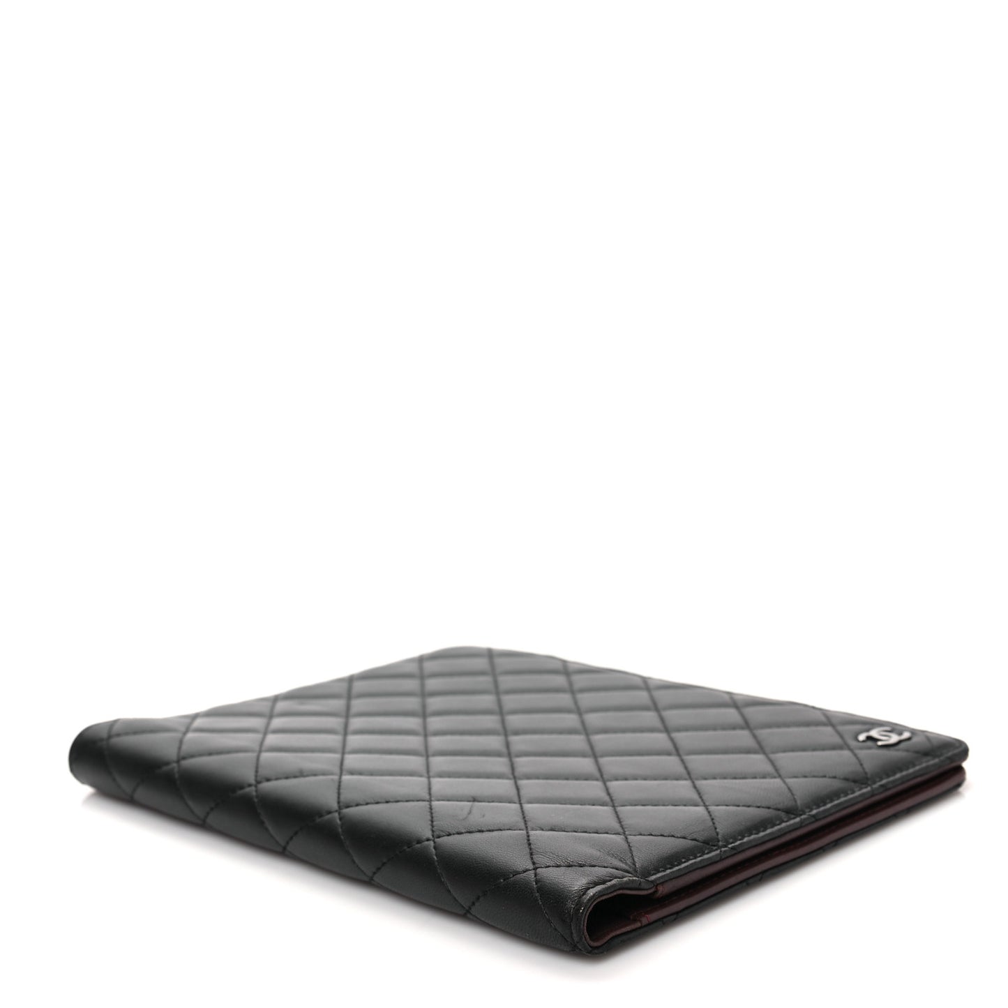 Lambskin Quilted Large Agenda Cover Black